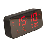 Maxbell Adjustable LED Music Alarm Clock Electronic Digital Clock Black_red light