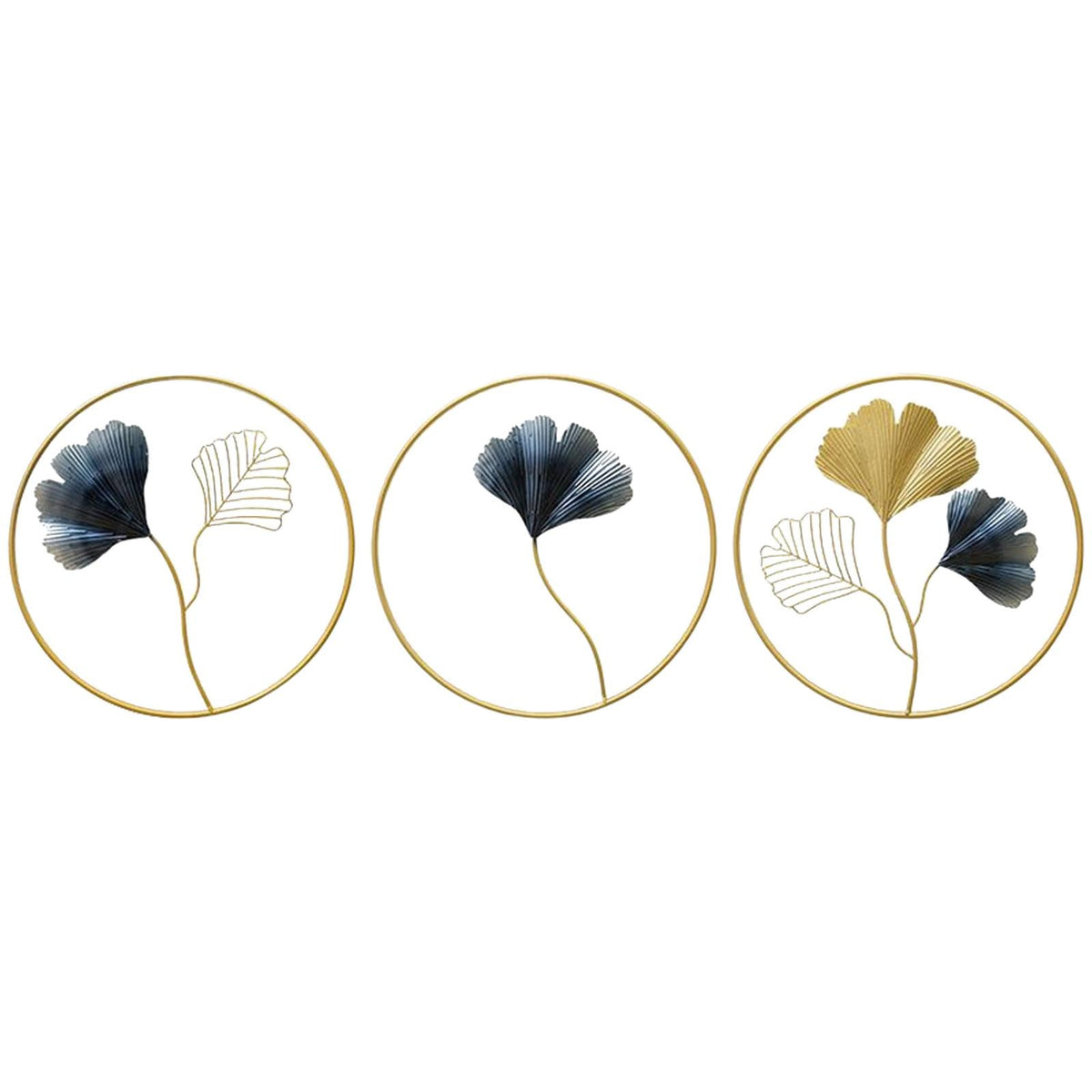 Maxbell 3x Leaves Wall Sculpture Craft Wall Hanging Decoration for Backdrop Office StyleA