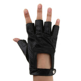 Maxbell Retro Real Leather Men Fingerless Outdoor Driving Cycle Gloves M Black