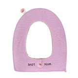 Max Bathroom Soft Washable Cloth Toilet Seat Cover Pads HJY-6262 deep Pink