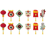 Maxbell 12 Pieces Chinese New Year Decorations Pendants for Party Office Bonsai Style A