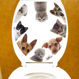 Max Maxb Creative 3D Toilet Stickers Bathroom Decorative Decals Cat Dog