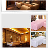 Maxbell SPA Massage Table Linen Set Bed Skirt Pillow Case Stool Cover Jade Pink-L