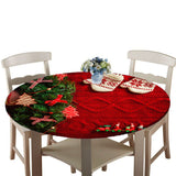 Max Decorative Round Tablecloth Cover for 47inch Christmas Dining Table Gloves