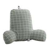 Max Bed Rest Reading Pillow Support for Adults Teens Kids Grey Grid