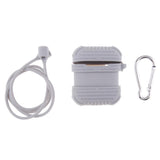 Max Silicone Protective Cover Case with Anti-Lost Strap for Apple AirPods Gray