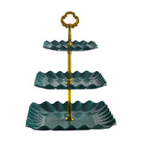 Maxbell Cupcake Stand 3 Tier Plastic Cookie tower for Birthday Wedding Parties Green