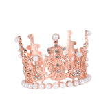 Maxbell Queen Crown Headband Headwear Princess Crown for Wedding Party Anniversaries Rose Aureate