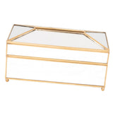 Max Tissue Box Cover Geometric Transparent Glass Home Decor Coffee Table Tray