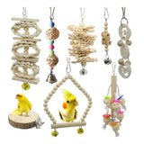 Maxbell 8pcs/set Bird Chew Toy Cage Hanging Toy For Parakeets Cockatiels Conures