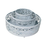 Maxbell 3 Pieces Round Cake Stand Set Display Cupcake Stands for Event Birthday White Style A