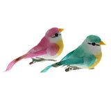 Max 2pcs Artificial Bird Feather Foam Simulation Bird Home Decor with Clip