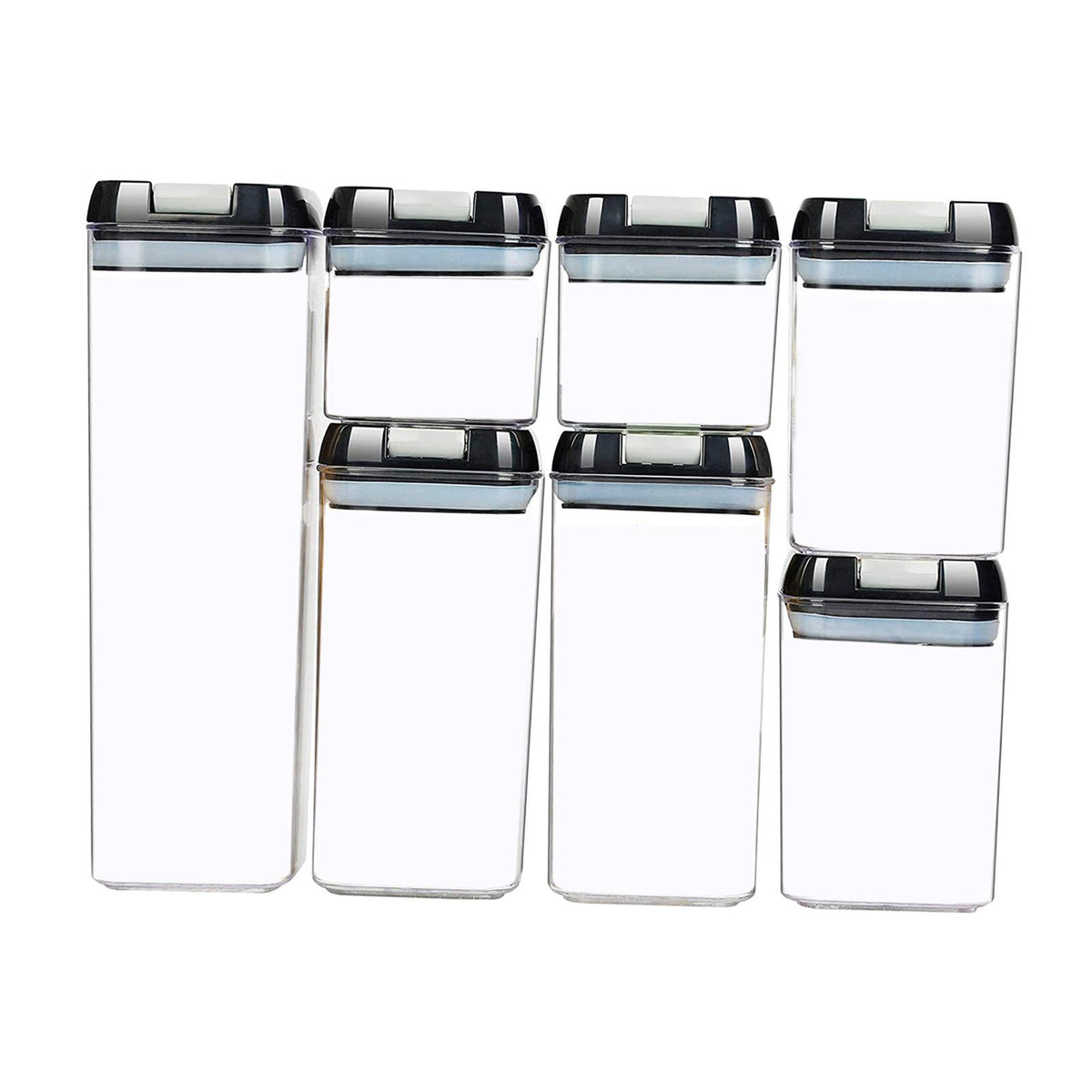 Maxbell 7x Airtight Food Storage Set BPA Free with Lids for Flour Baking black