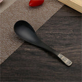 Max Stainless Steel Soup Spoon Coffee Tea Table Bouillon Spoon Black