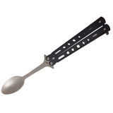 Maxbell Butterfly Fork Camping Spoon Metal Butterfly Spoon for BBQ Hiking Kitchen