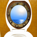 Max Maxb Creative 3D Toilet Stickers Bathroom Decorative Decals Cruise Ship Window