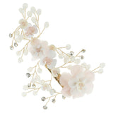 Maxbell Handmade Flower Manual Alloy Rhinestone Hairpin Women Golden Tiaras