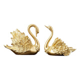 Maxbell 2x Resin Statues Sculptures Table Centerpiece Swan Figurines for Bedroom