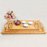Maxbell Bamboo Serving Tray Multi Functional Wooden Butlers Tray with Handles M