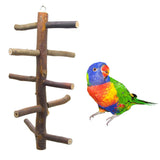 Maxbell Cute Parrot Parakeet Bird Natural Wood Ladder Perches Toys