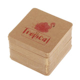 Maxbell 100pcs Jewerly Tag Square Stud Display Packing Card for Gift Tag Label K