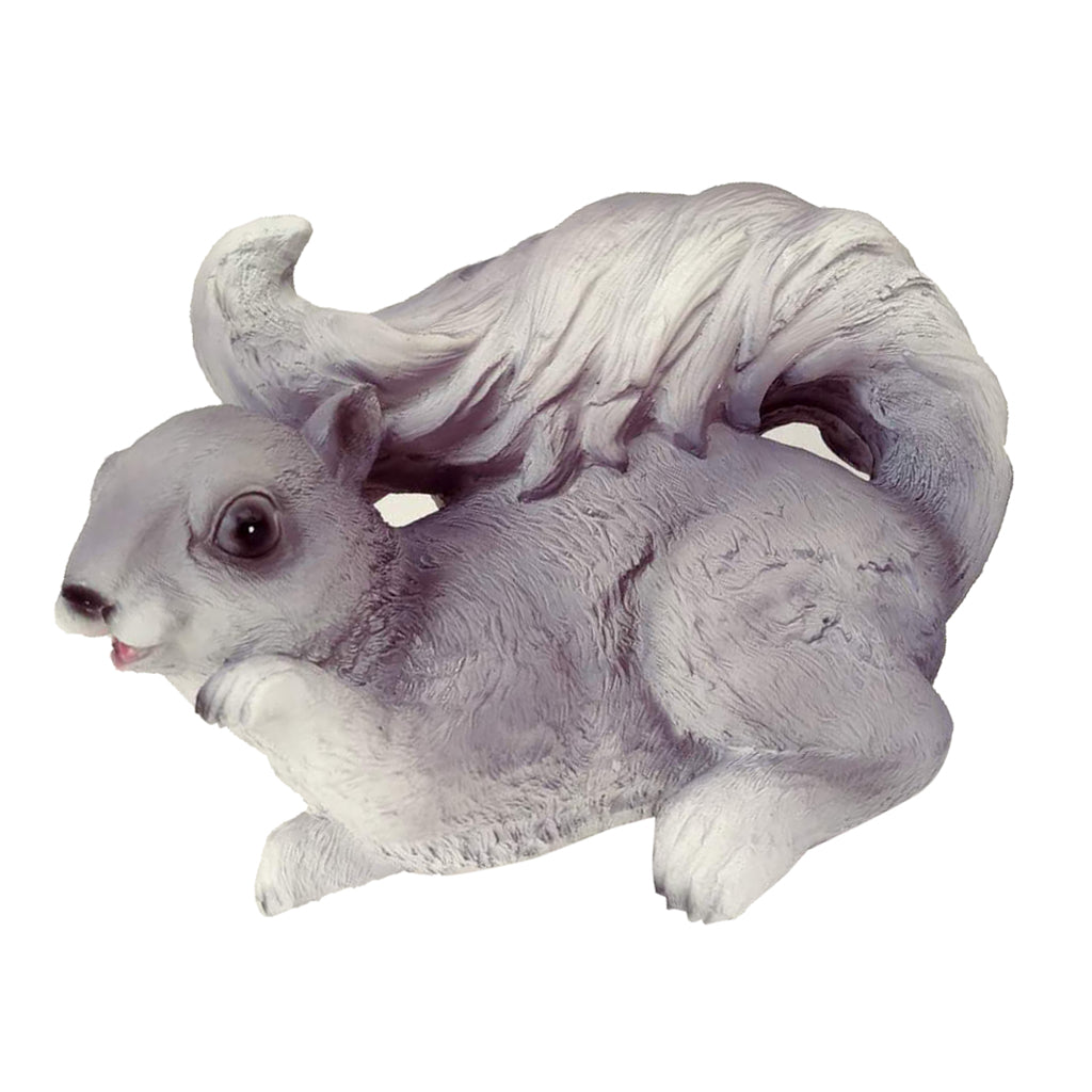 Max Resin Waving Squirrel Figurine Statue Outdoor Lawn Yard Decor Dance Gray
