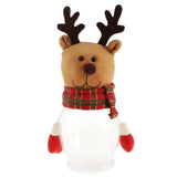 Maxbell Christmas Clear Candy Jar Gift  Box Xmas Ornament Table Decor Elk