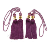 Max 2 Pieces Curtain Tieback Tassels Hanging Ball Accessories Decorative Window  Purple