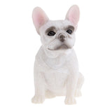 Max French Bulldog Figurine Model Garden Home Decor White Sitting