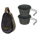 Maxbell Stainless Steel Bowl Picnic Cookware with Storage Bag for Beach BBQ Hiking Green