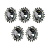 Maxbell 5 Pieces Vintage Alloy Rhinestone Crystal Flower Buttons Embellishments #5