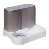 Maxbell Pet Feeder Drink Fountain Large Capacity Gravity Feeder Cat Dog Bowl Dish Gray