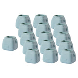 Maxbell 16Pcs Silicone Chair Leg Floor Protectors Replacable for Furniture Couch Square and Blue