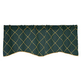 Max Embroidered Grid Valance Curtain Short Coffee Curtain Dark Green_A 52x18inch