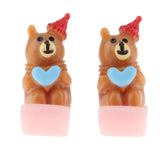 Max 2x Miniature Fairy Garden Dollhouse Christmas Ornament Santa Bear