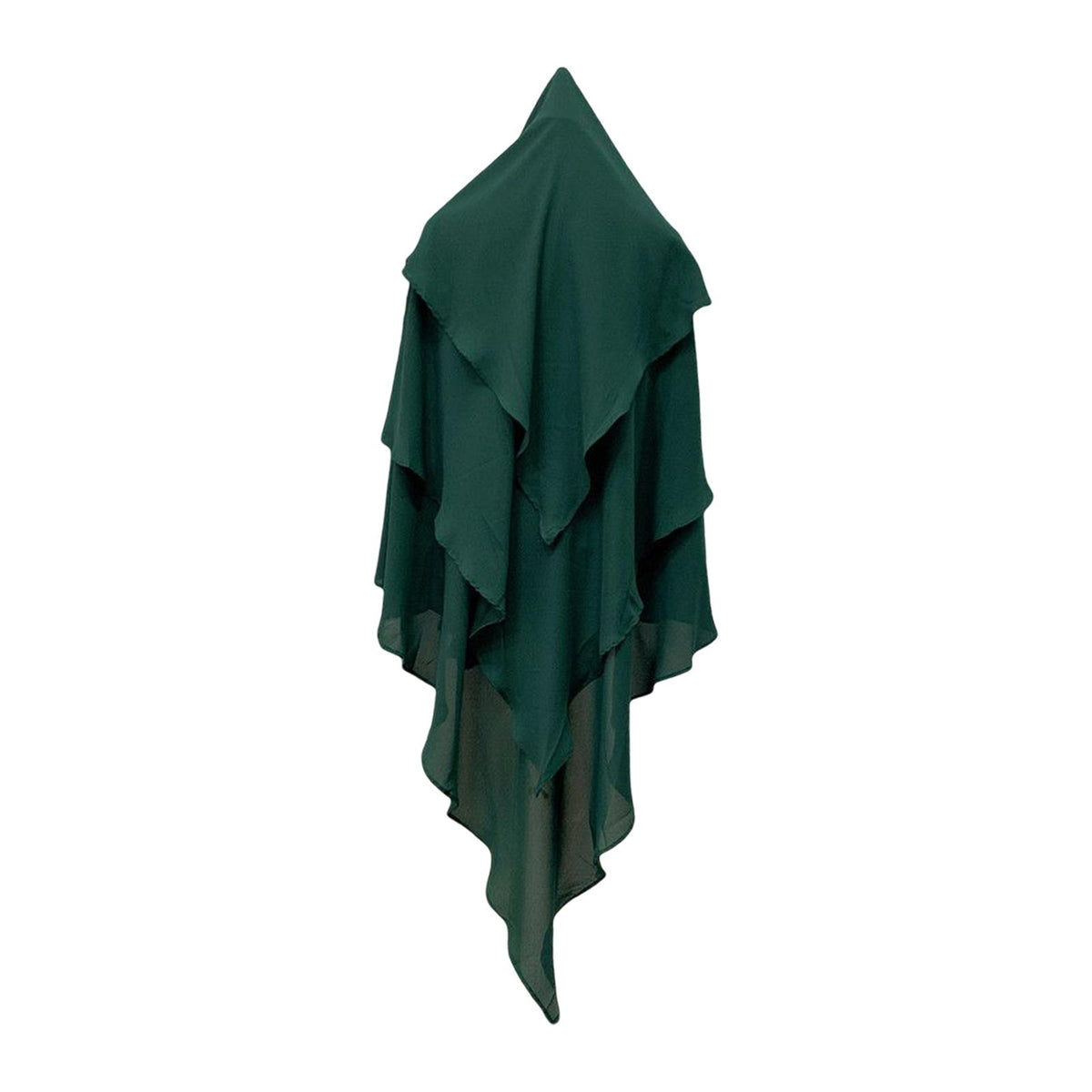 Maxbell Elegant Women Hijab Lightweight Solid Color Breathable Wrap Green