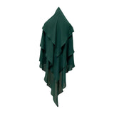 Maxbell Elegant Women Hijab Lightweight Solid Color Breathable Wrap Green