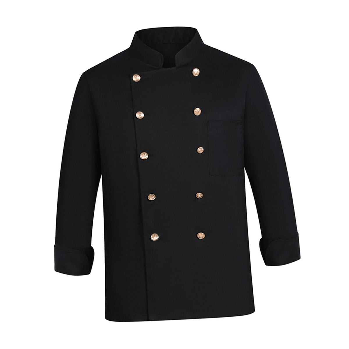 Maxbell Unisex Chef Uniform Fall Long Length Sleeve Chef Jacket for Restaurant Hotel XXXL Size Black