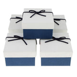 Maxbell 5pcs Paper Jewelry Box Watch Bracelet Necklace Storage Gift Case White Blue