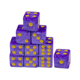 Maxbell 10x 0.6inch Game Dices Teaching Aids for Table Game Role Play Math Teaching Violet Yellow