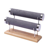 Maxbell Maxbell Bracelet Display Stand with Wooden Base for Tabletop Women Girl Craft Shows 2 Layers