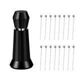 Maxbell Coffee Stirrer Hand Distribution Coffee Stirring Tool Birthday Gifts 2 Sets Needles Black