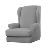 Max Jacquard Stretch Wing Back Armchair Cover Wingback Sofa Slipcover Light Grey