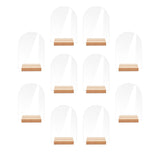 Maxbell 10x Clear Acrylic Place Cards Seating Cards with Stand for Wedding Reception 10cmx0.2cmx14cm