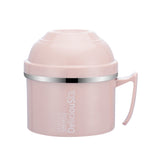 Max Stainless Steel 3 tier thermal bento Lunch Box Snack Cup With Soup Bowl Pink