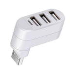 Maxbell Maikou Rotatable 3 Ports USB 3.0 HUB + 2 USB 2.0 Adapter Splitter White