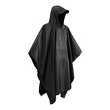 Maxbell Wet Weather Rain Poncho with Pocket Reusable Adult Emergency Outdoor Black
