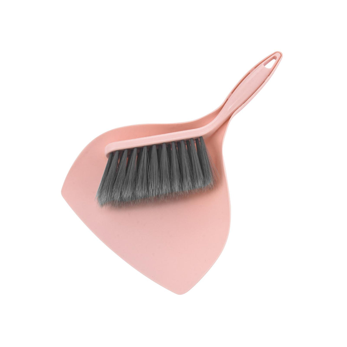 Maxbell Mini Dustpan and Brush Set Hanging Hole Design Household for Cabinets Office Pink