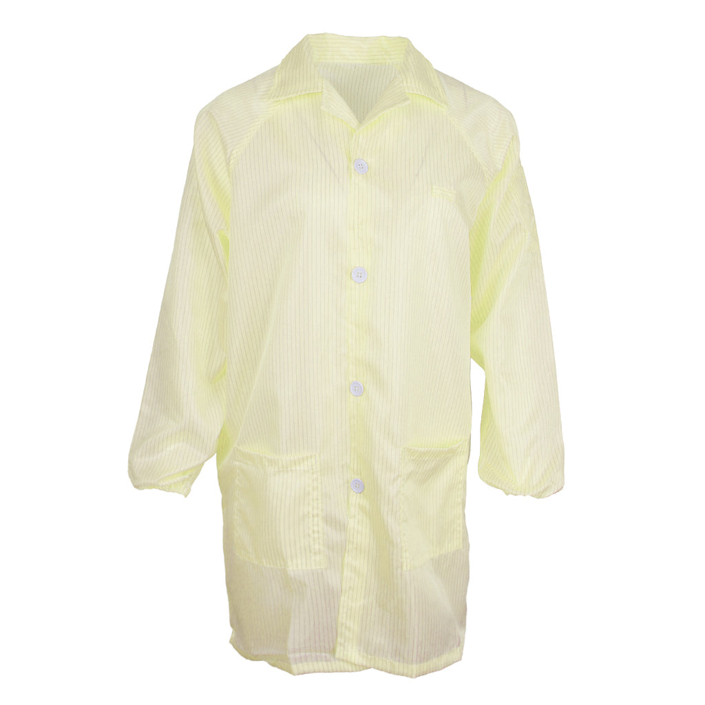 Max ESD Anti-Static Premium Lab Jacket Coat Women Medical Clothing Yellow M