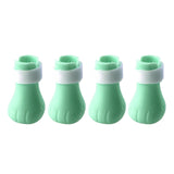 Maxbell 4 Pieces Cat Claw Covers Silicone Adjustable Cat Boots for Bathing Grooming Green